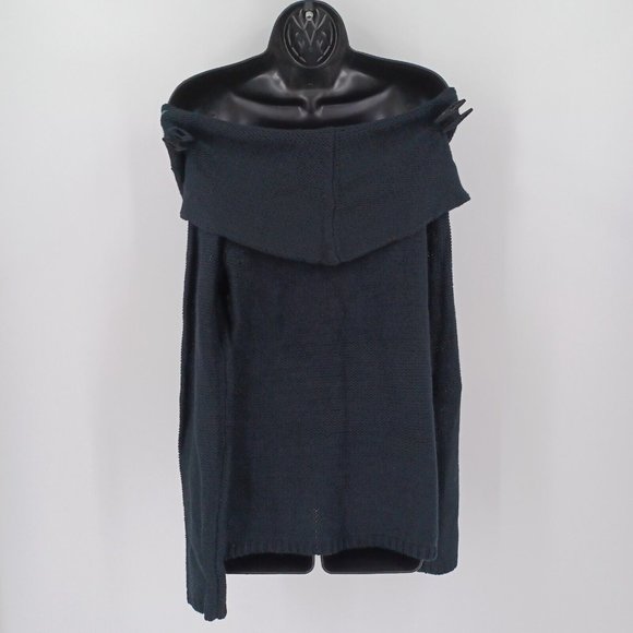 CLOUD CHASER Juniors Sz S Off-the-Shoulder Embroidered Floral Sweater Jet Black - Picture 8 of 16